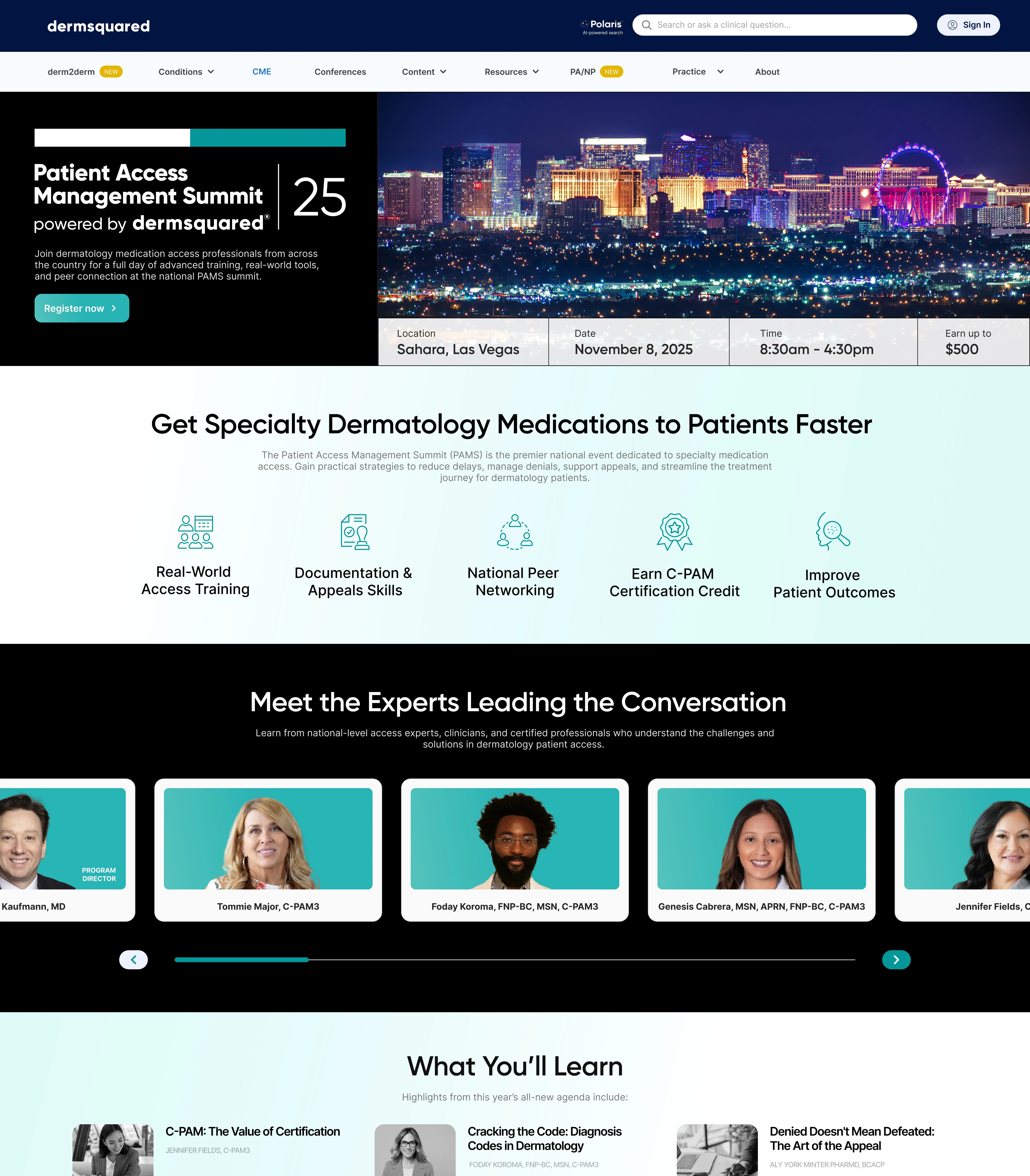Dermsquared landing page