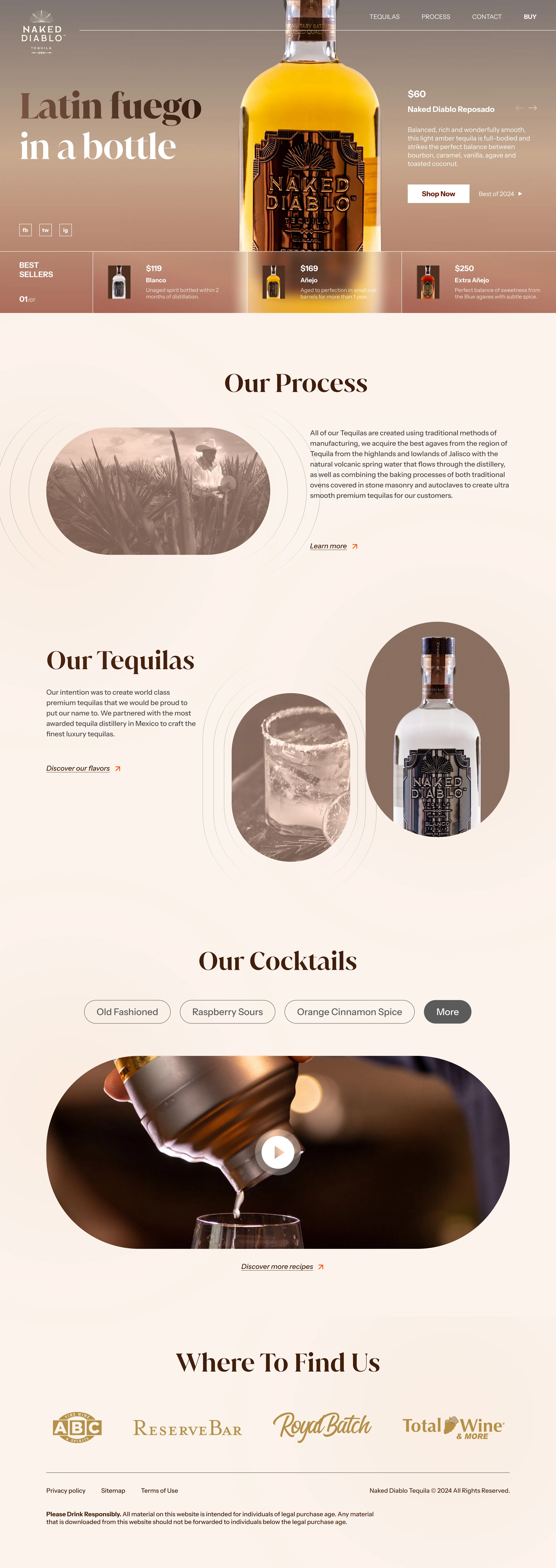 Naked Diablo tequila site